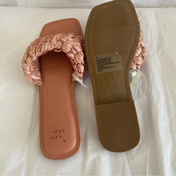 Women’s Nicolete Sandals Woven Slip On Memory Foam Sandals A New Day Pink Size 8 - Picture 2 of 4